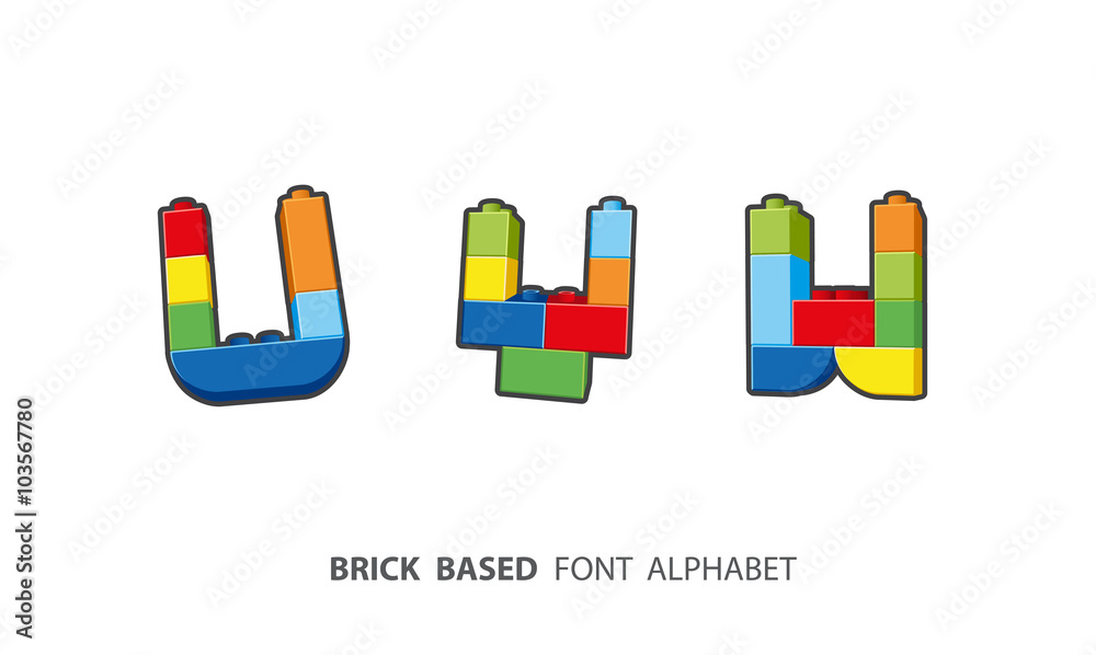 Alphabet set created from playing bricks. Lower case letters Alphabet set created from playing bricks. Lower case letters