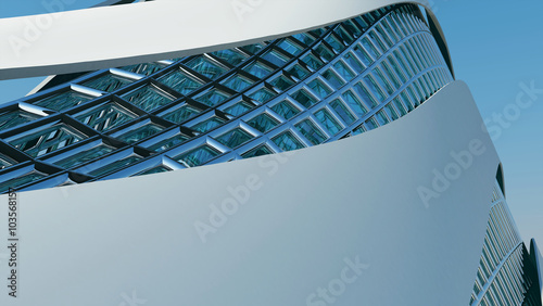 Futuristic interior of pavilion