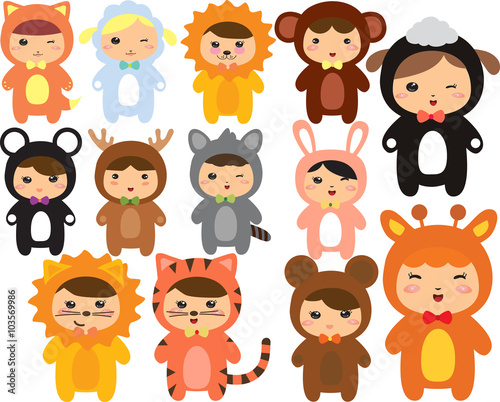 Animals Kawaii kids -fo172