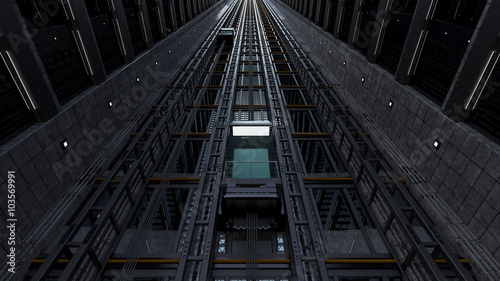 An open Elevator shaft at the business center
