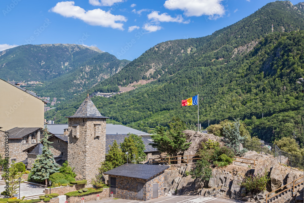 Andorra La Vella surrounded by beautiful mountains