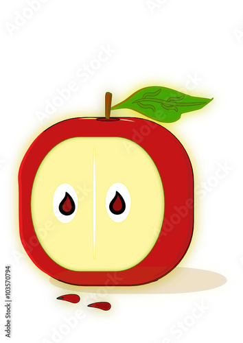 Manzana con pepitas.