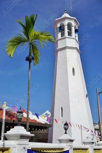The Masjid Kampung Hulu mosque in Malacca, Malaysia © eqroy