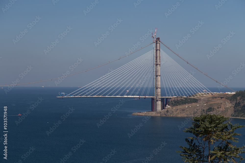 Construction of Yavuz Sultan Selim Bridge