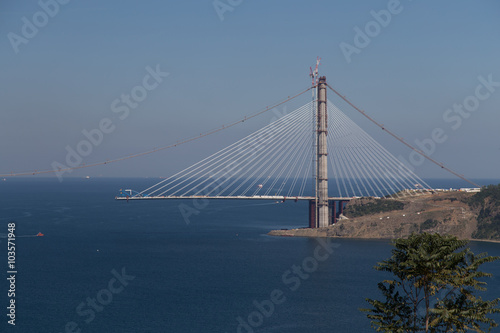 Construction of Yavuz Sultan Selim Bridge © EvrenKalinbacak
