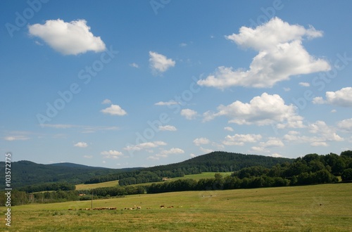 Novohradske mountains from Rychnov u Novych Hradu, South Bohemia, Czech republic photo