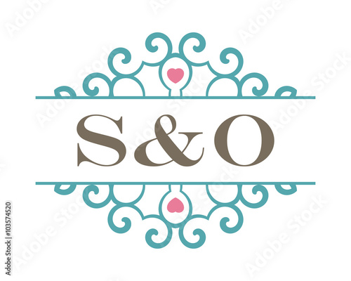 S&O initial ornament wedding logo