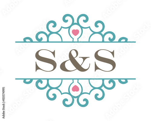 S&S initial ornament wedding logo