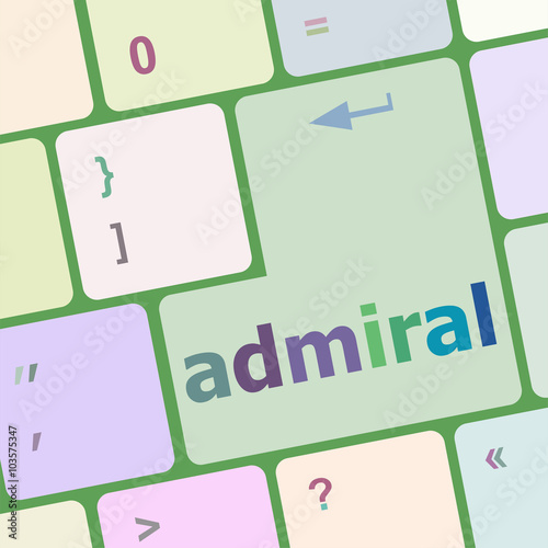computer keyboard pc with admiral text vector illustration