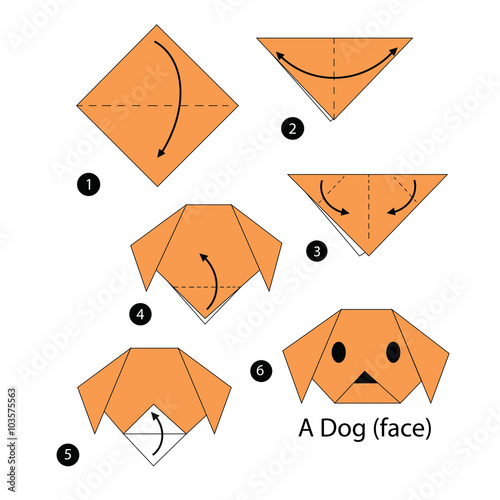 step by step instructions how to make origami dog.