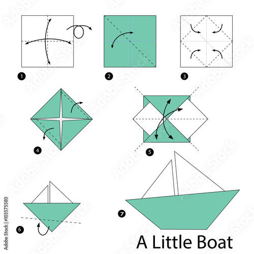 step by step instructions how to make origami A Boat.