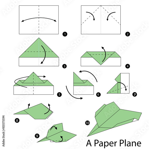step by step instructions how to make origami A Plane