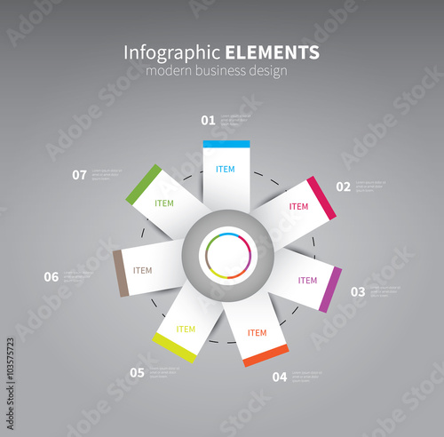 infographics element flower / vector infographics paper shapes with options, statistics, business, diagram, graph