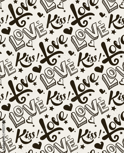 background retro: text, love, kiss, vector