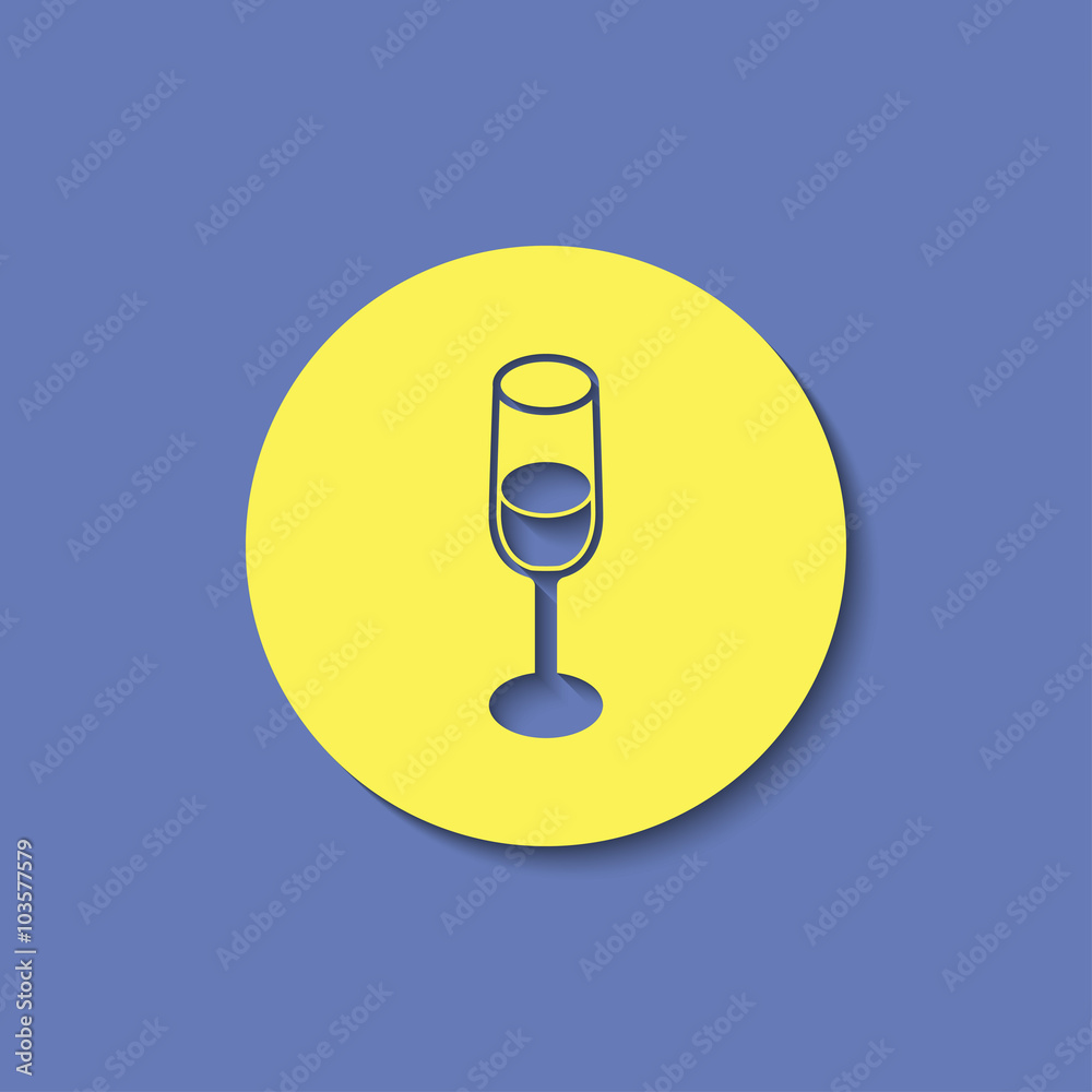 glass of wine isometric 3d icon