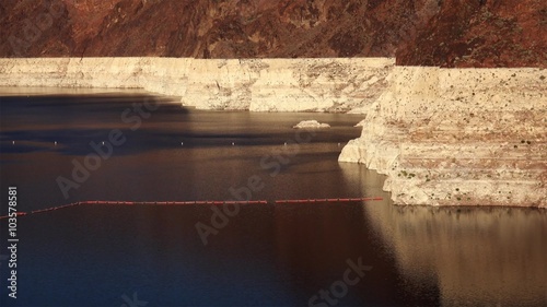 Low Water Level of Lake Mead Reservoir at Hoover Dam
