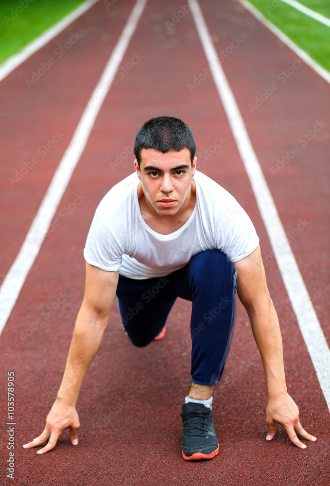 professional runner on the track