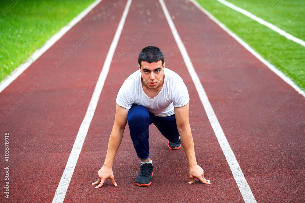 professional runner on the track