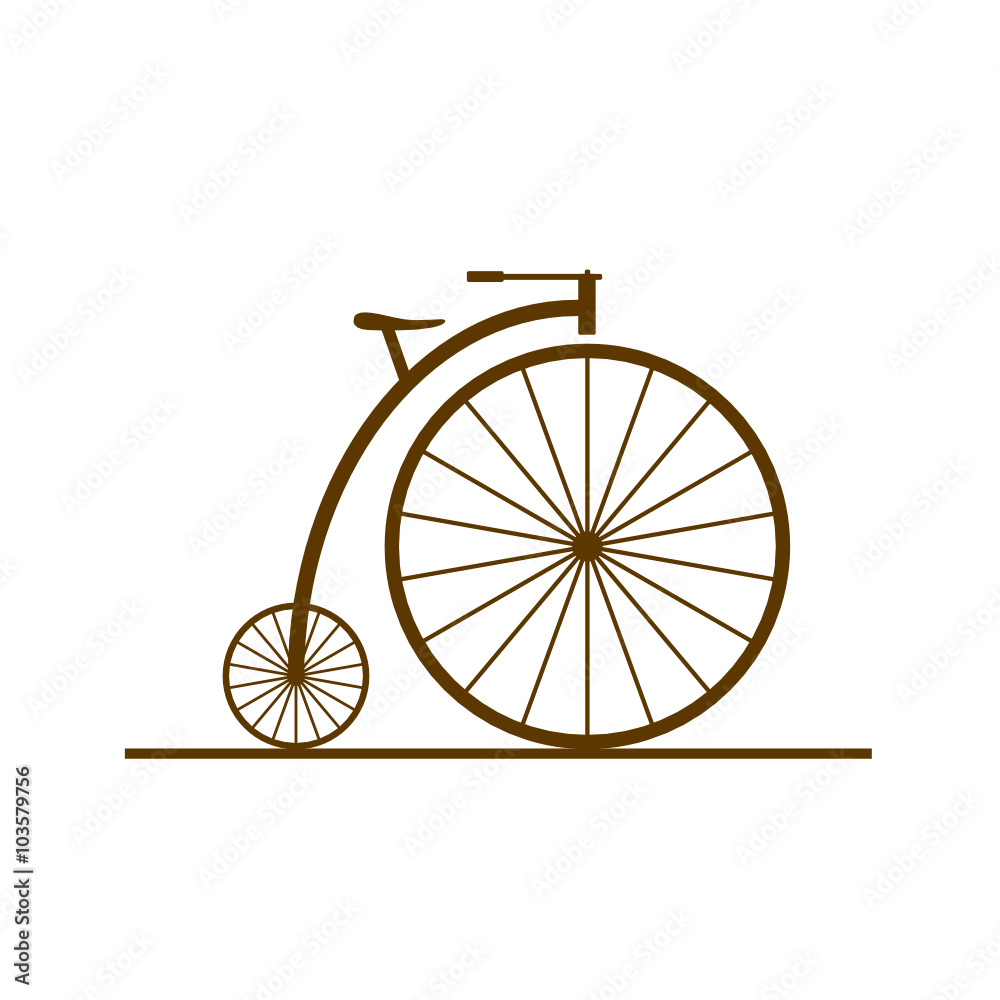 Fototapeta premium old bicycle color illustration