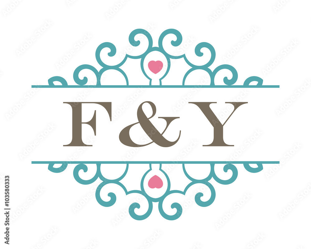 F&Y initial ornament wedding logo Stock Vector | Adobe Stock