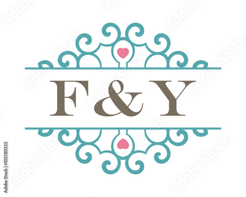 F&Y initial ornament wedding logo