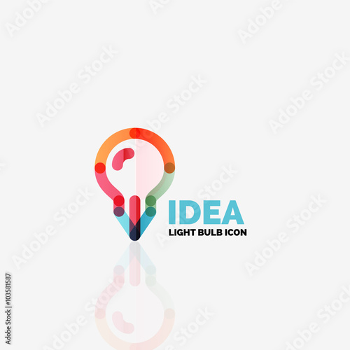 Logo, vector light bulb abstract linear geometric business icon. Idea concept Free Download Logo, vector light bulb abstract linear geometric business icon. Idea concept - GFXLoad