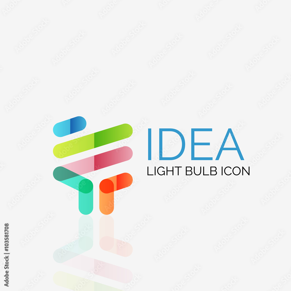 Logo, vector light bulb abstract linear geometric business icon. Idea concept Logo, vector light bulb abstract linear geometric business icon. Idea concept
