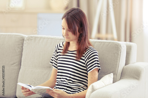 Beautiful girl reading book...