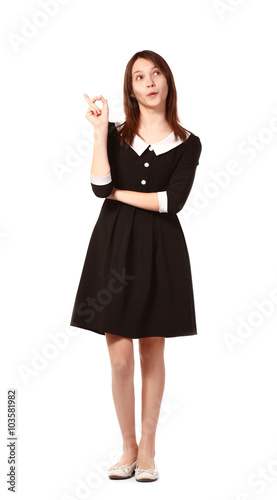 Beautiful schoolgirl isolat...