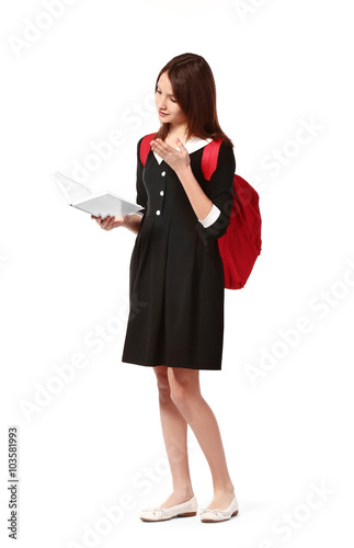 Beautiful schoolgirl with s...