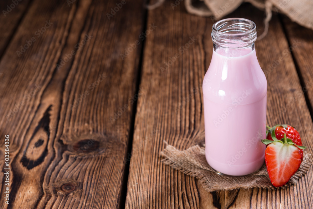 Strawberry Milk with fresh fruits