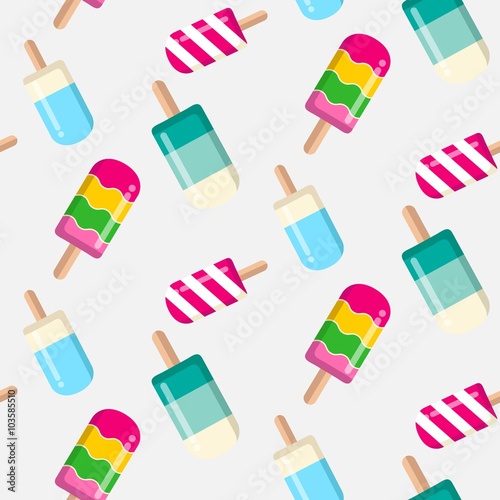 summer seamless pattern, popsicle seamless pattern