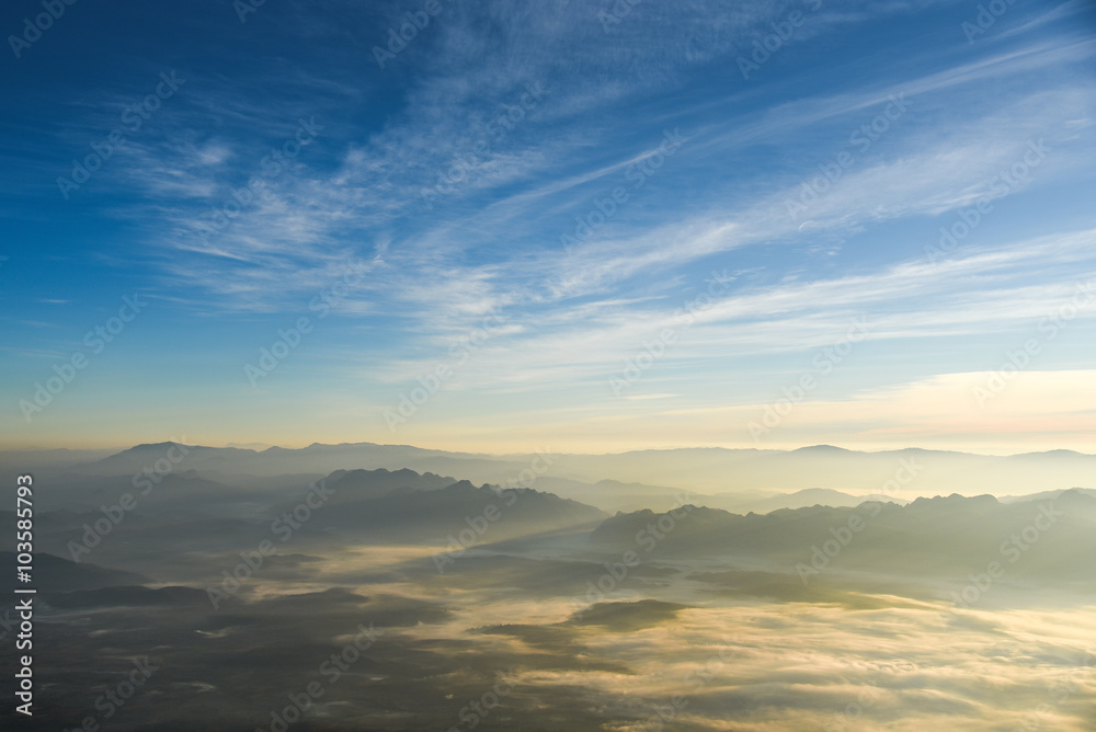 Beautiful layers of mountain landscape