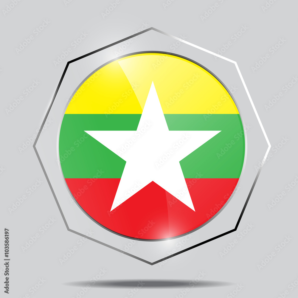 Button Flag of Myanmar Button Flag of Myanmar