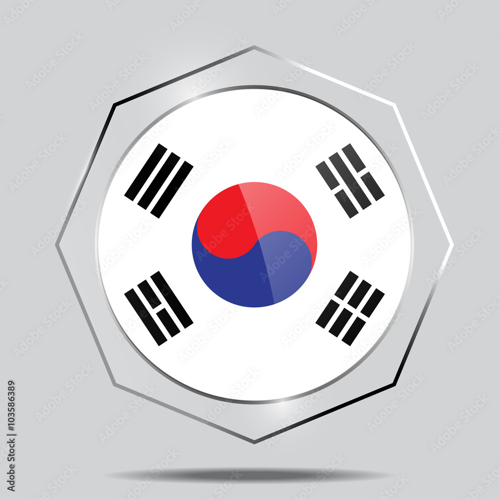 Button Flag of South Korea Button Flag of South Korea