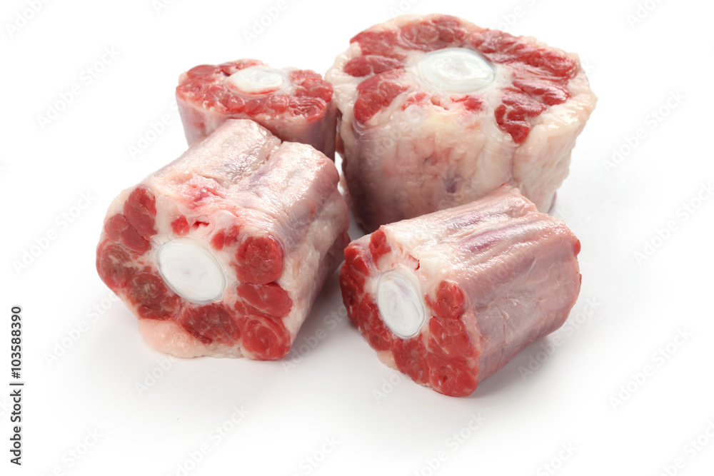 fresh raw oxtail isolated on white background fresh raw oxtail isolated on white background