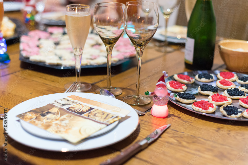 Apéritif, table de Noël Apéritif, table de Noël