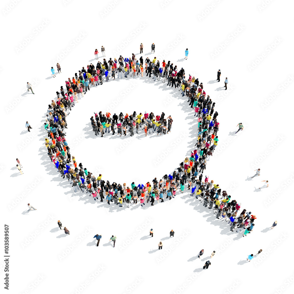 people shape magnifying glass 3D people shape magnifying glass 3D