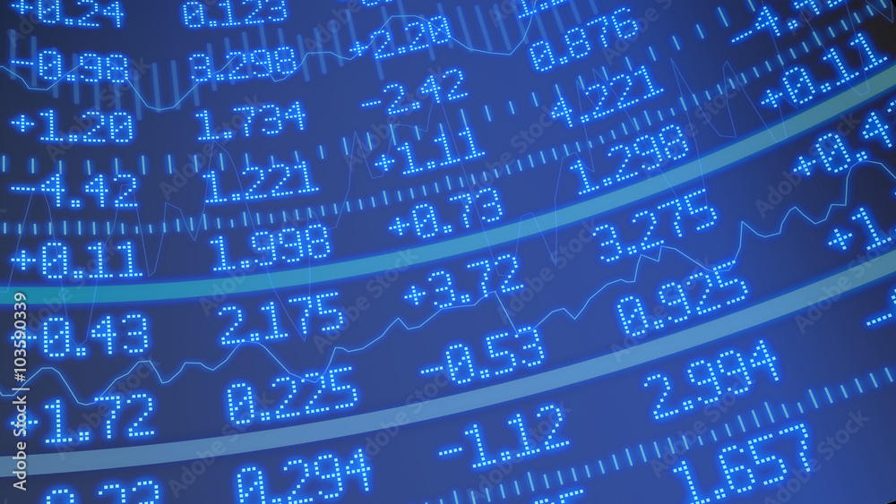 Εκτύπωση καμβά Stock market ticker background