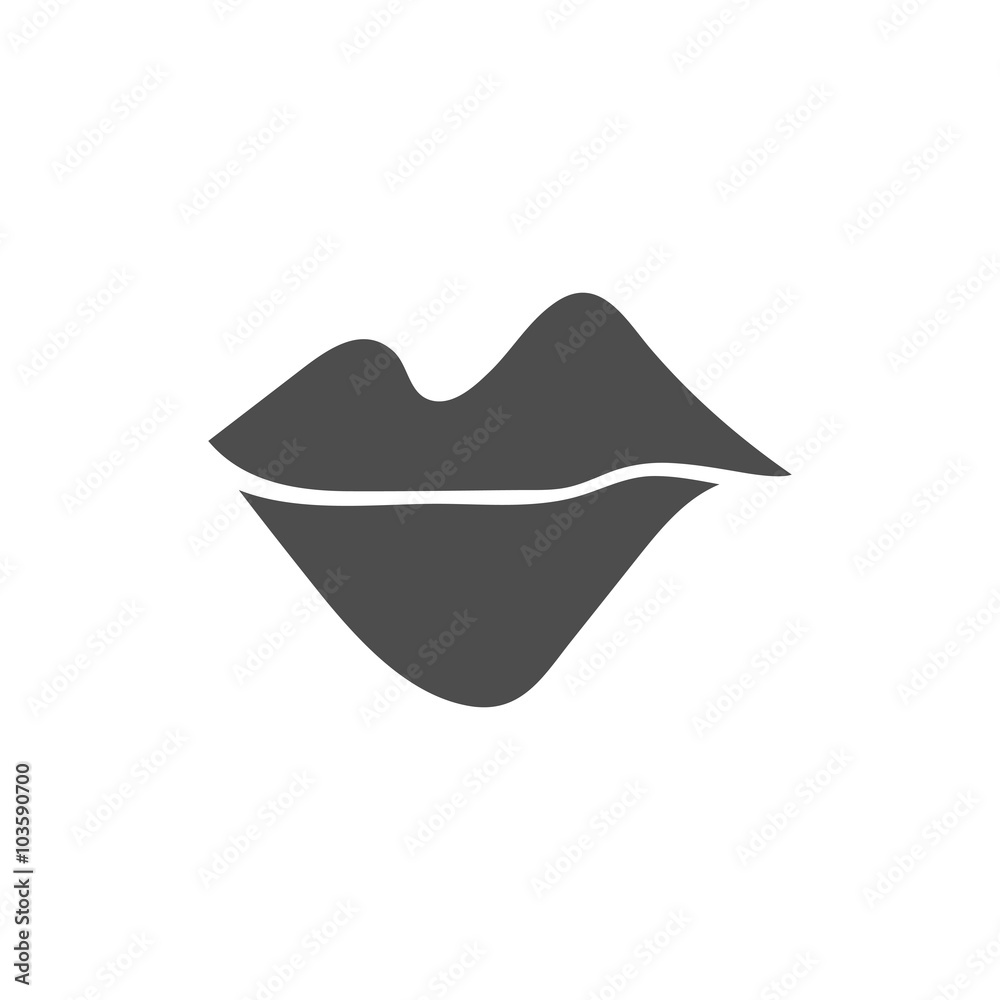 Lips icon in a flat design Lips icon in a flat design