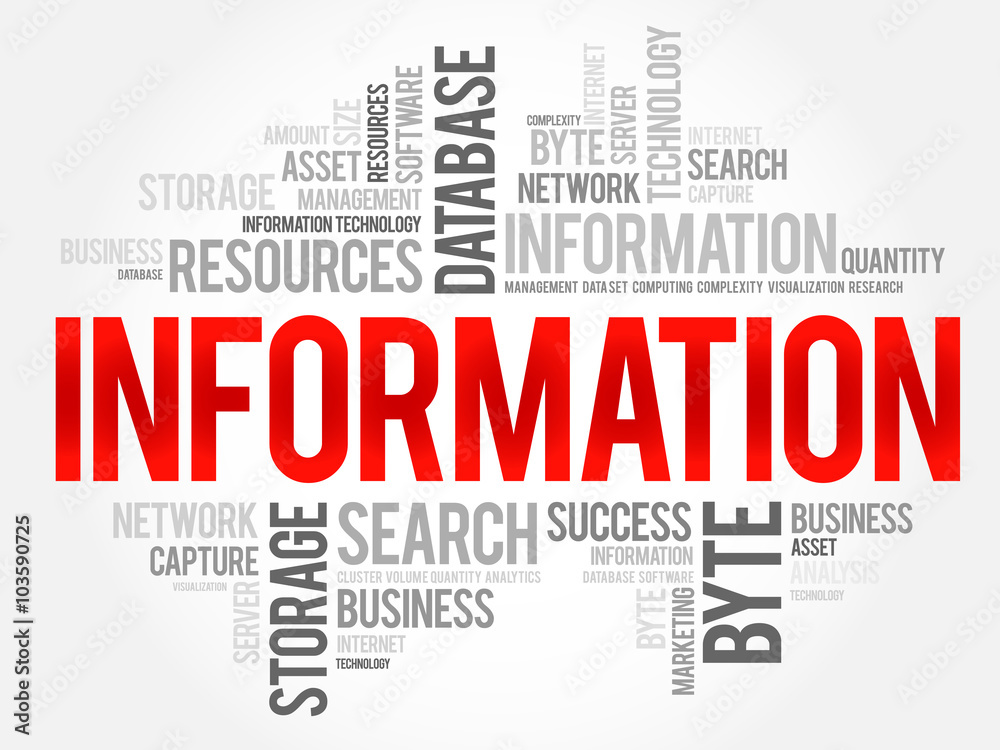 Information word cloud, business concept Information word cloud, business concept