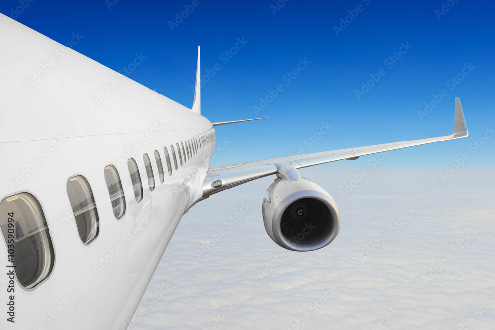 Fototapeta premium In flight commercial airplane