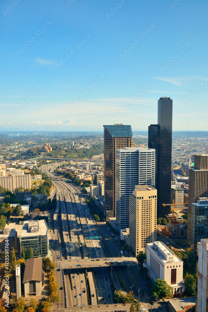 Seattle rooftop view