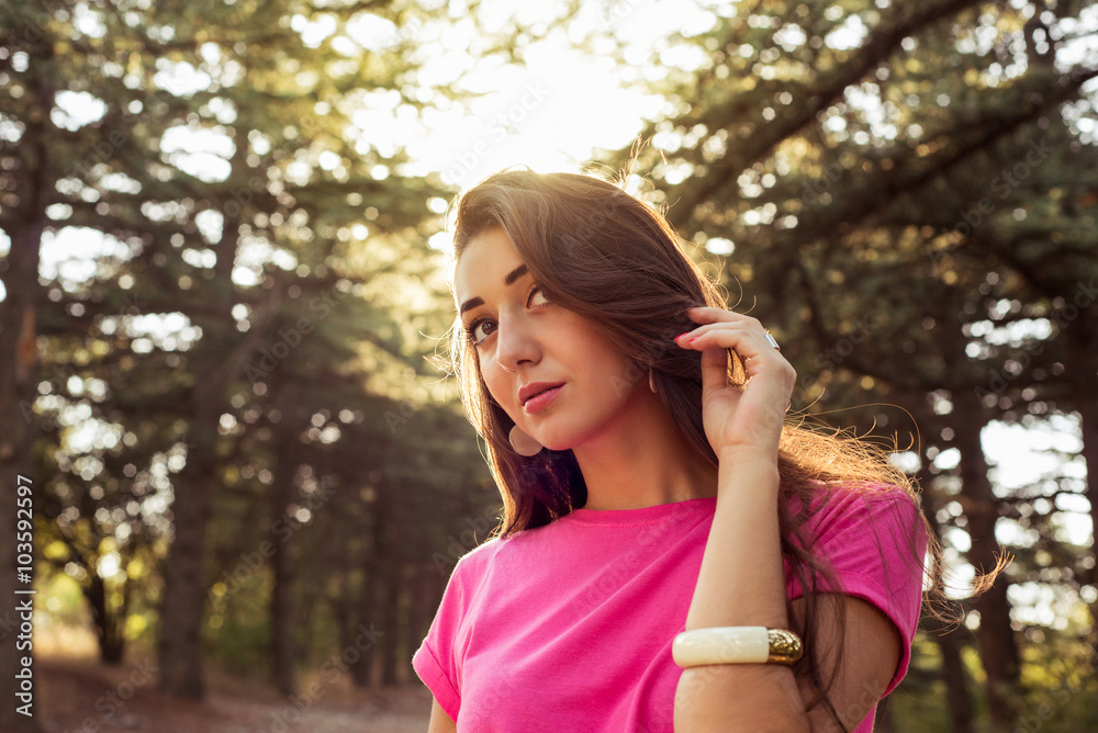 portrait of beautiful girl close-up with sunlight portrait of beautiful girl close-up with sunlight