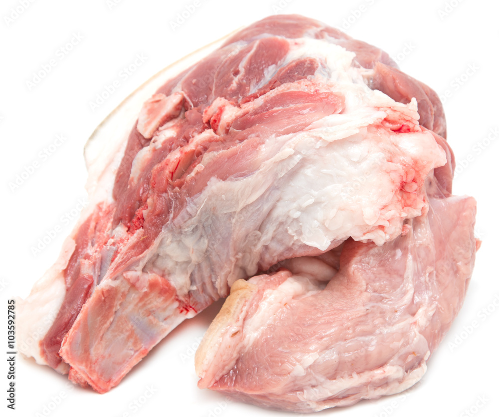 fresh pork on a white background fresh pork on a white background