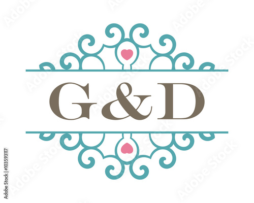 G&D initial ornament wedding logo