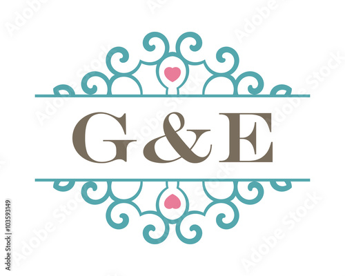 G&E initial ornament wedding logo