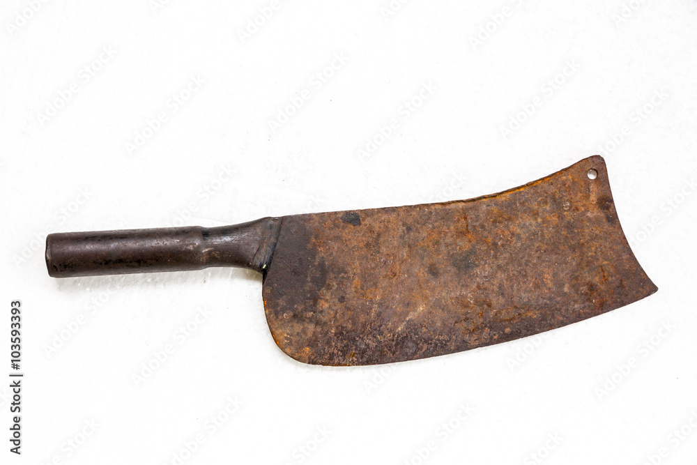 The old knife on white background The old knife on white background