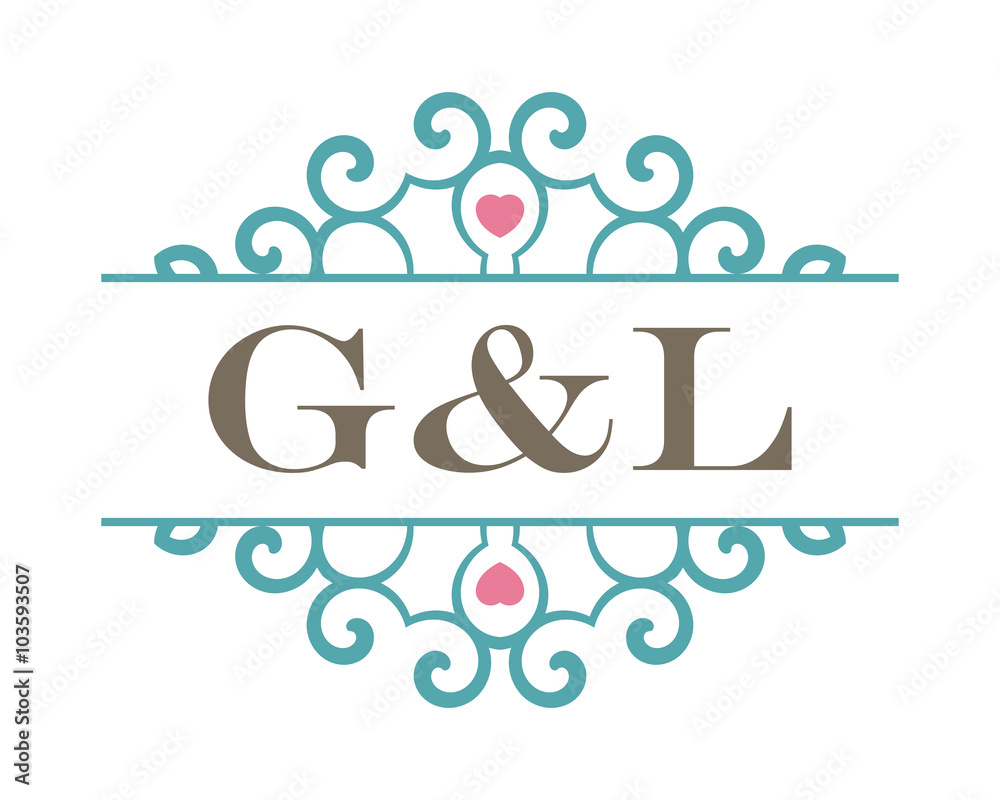 G&L initial ornament wedding logo G&L initial ornament wedding logo