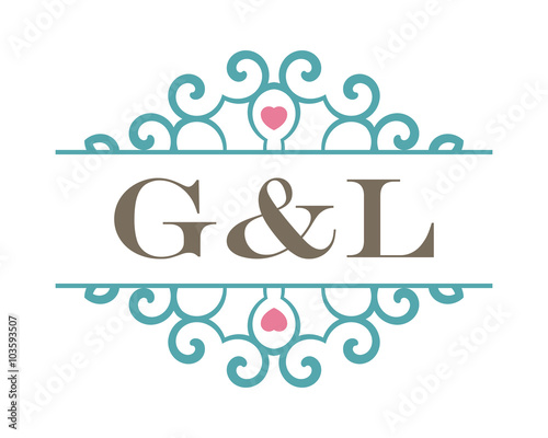 G&L initial ornament wedding logo